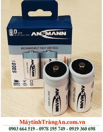 Ansman D5000mAh HR20; Pin sạc D 1.2v HR20 Ansman D5000mAh _LD China _Vỉ 2viên